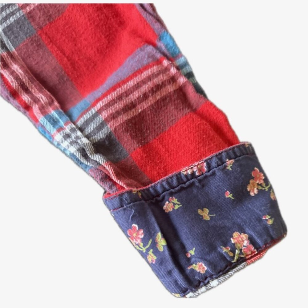 Chaps Denim Plaid Flannel Button Up Shirt Red/Blue/White Size M - Picture 7 of 12